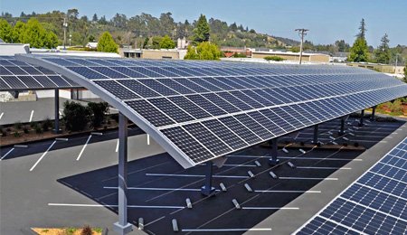 Photovoltaic carport charging