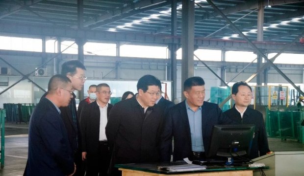 市政协主席杨留星带领调研组莅临集团旗下华业玻璃调研指导工作